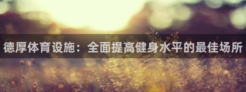 意昂体育3平台：德厚体育设施：全面提高健身水平的最佳